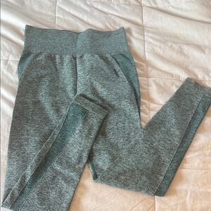 Gymshark Gray and Green Leggings Athletic Wear